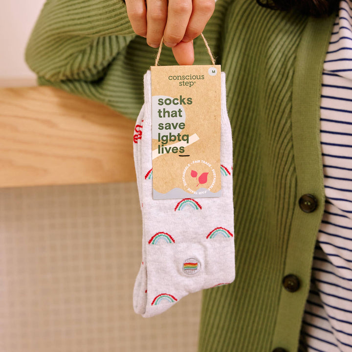 Conscious Step - Socks that Save LGBTQ Lives (Radiant Rainbows)