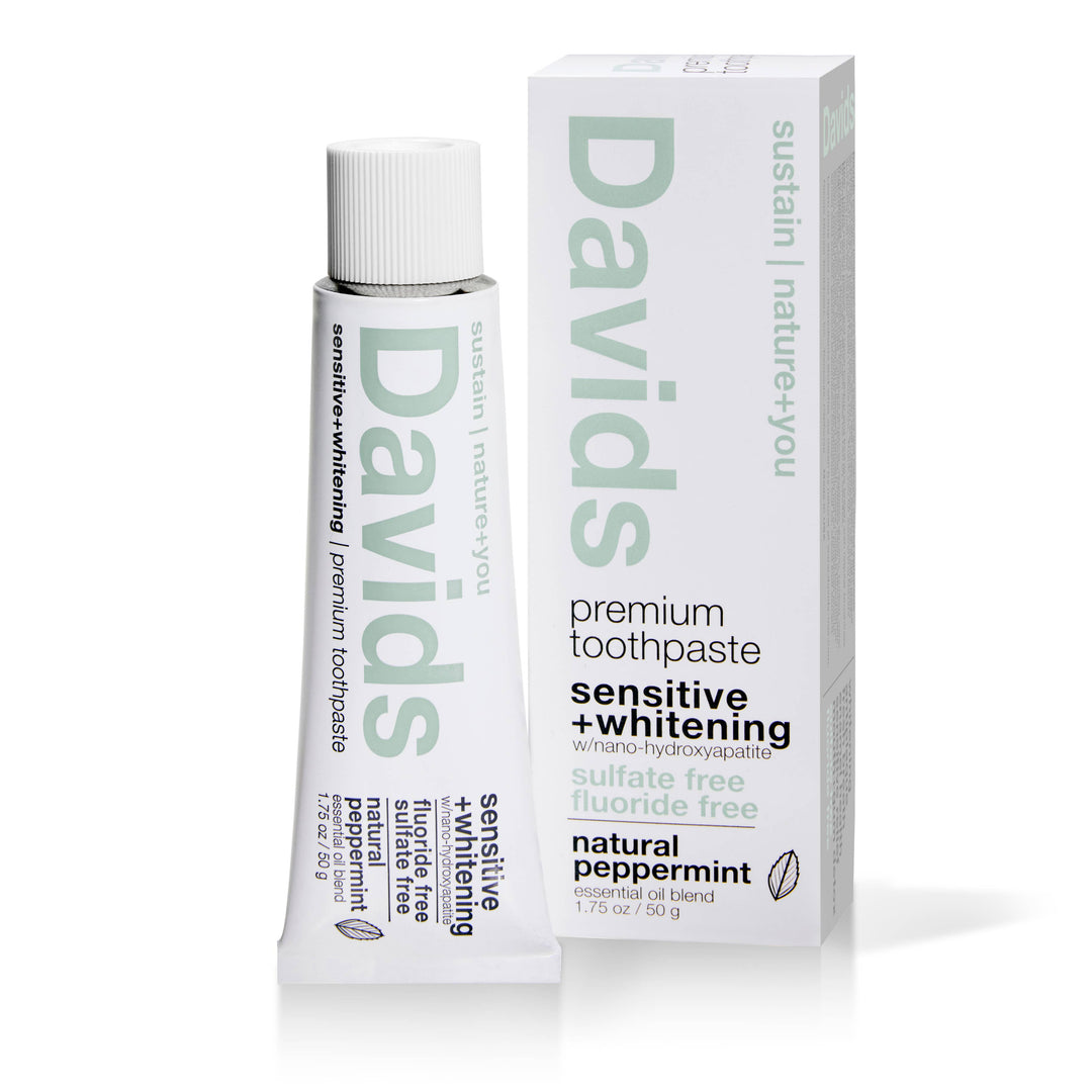 Davids Natural Toothpaste - Davids travel size premium toothpaste / sensitive+whitening