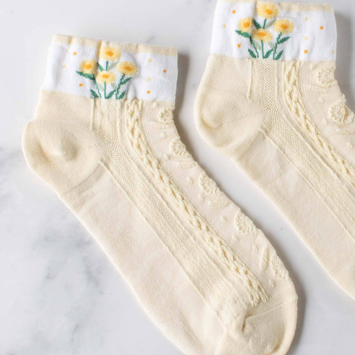 Floral Casual Ankle Socks