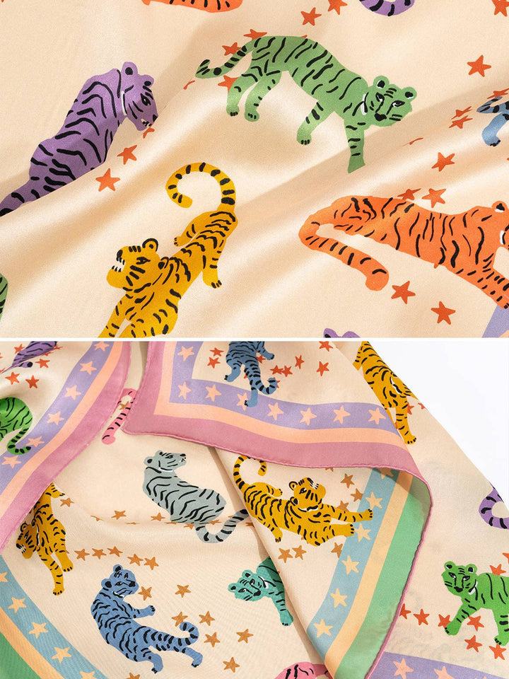 Lost Pattern NYC - "Neon Tigers" Large Silk Scarf