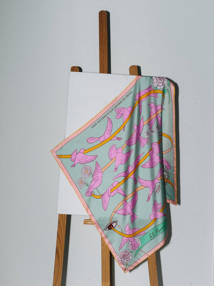 Lost Pattern NYC - FRIDA x LOST PATTERN "House of Frida" Silk Bandana Scarf - Pink