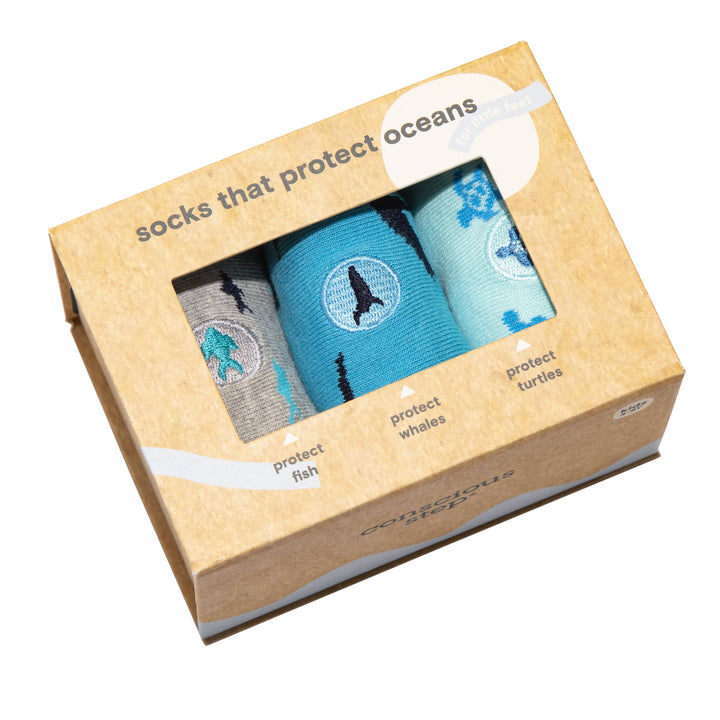 Conscious Step - Boxed Set Kids Socks that Protect Oceans