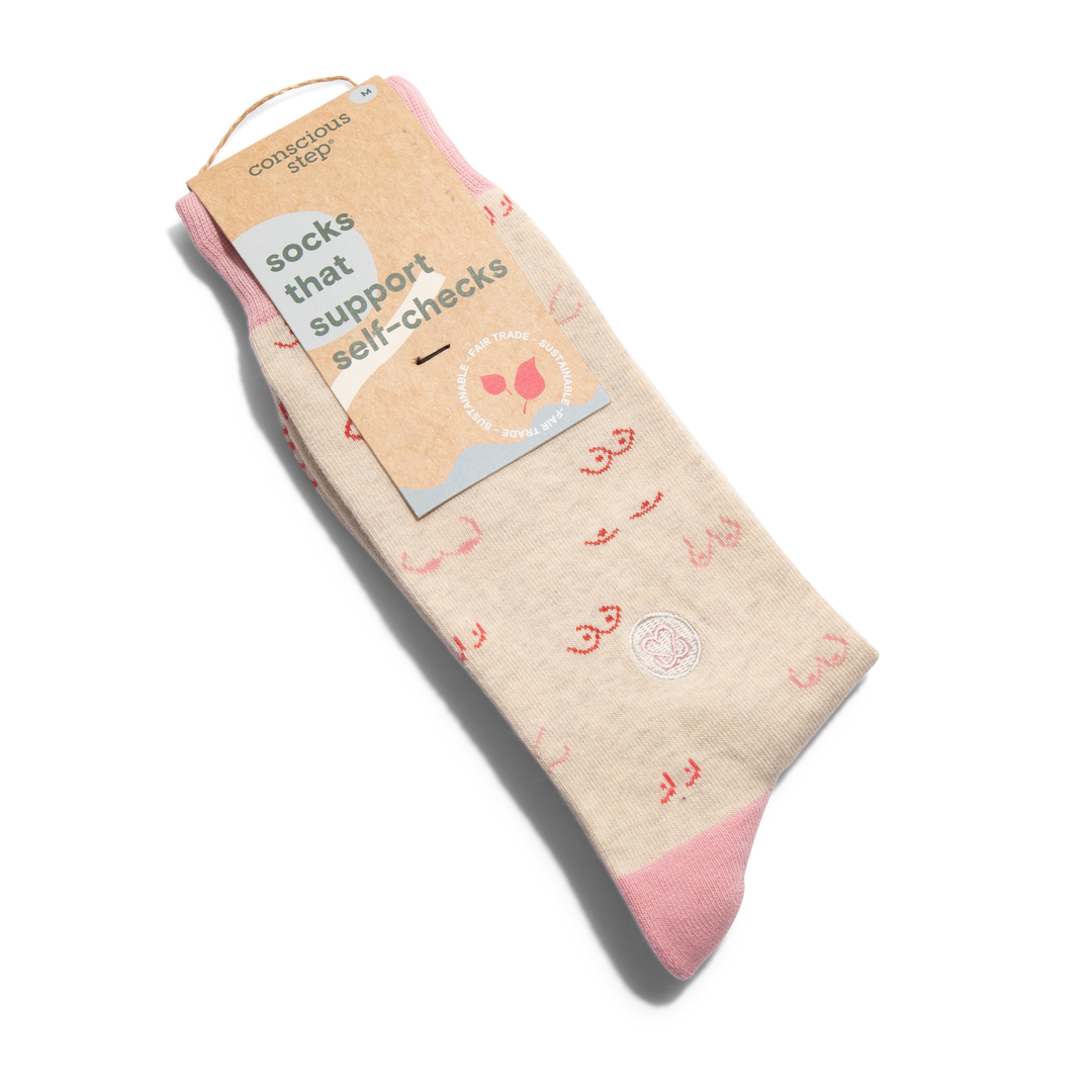 Conscious Step - Socks that Support Self-Checks (Pink Tatas)