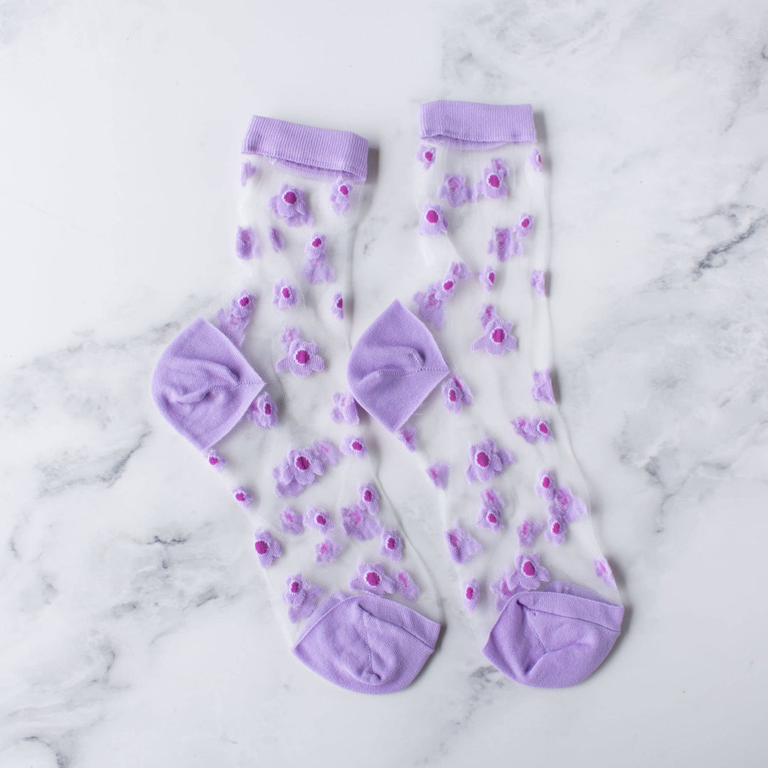 Women's Spring Floral Casual Mesh Socks