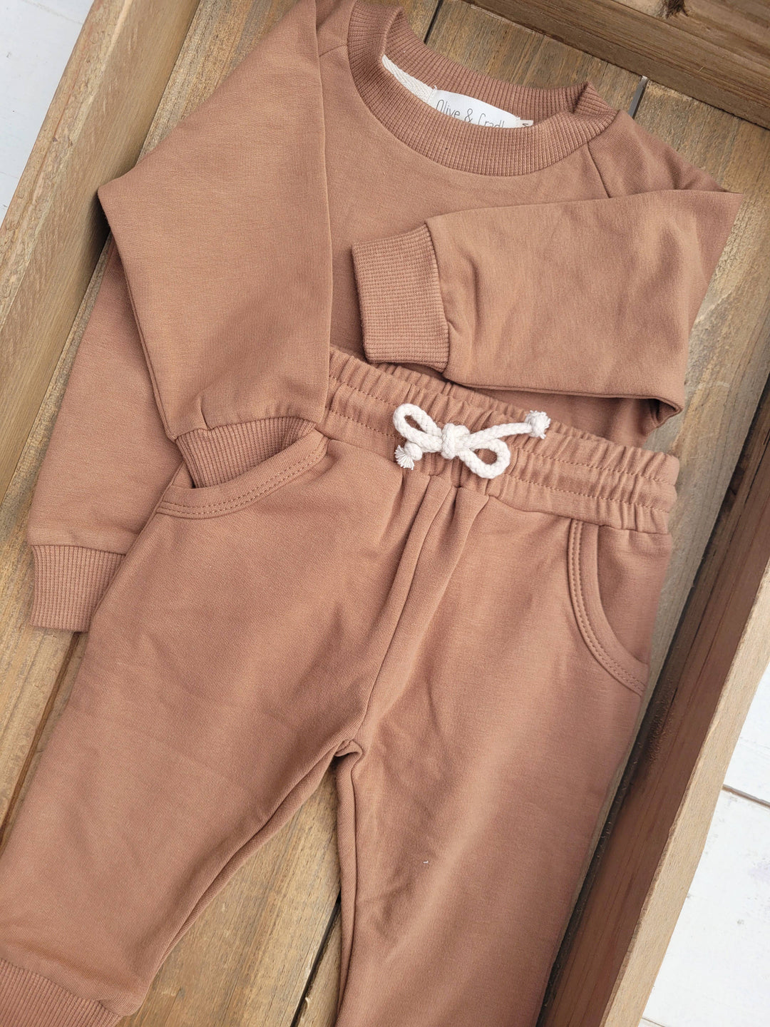 OLIVE & CRADLE - Sweat suit Baby Toddler 2pc Cotton set