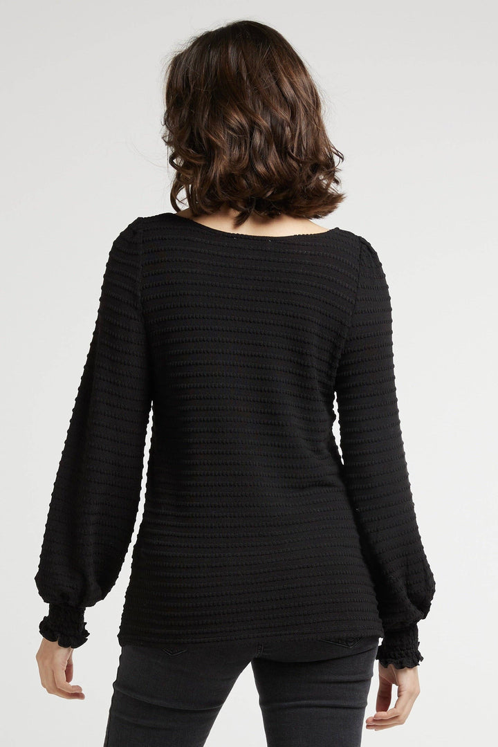 Andy & Lucy Paris - NINON Long sleeve top with relief stripes