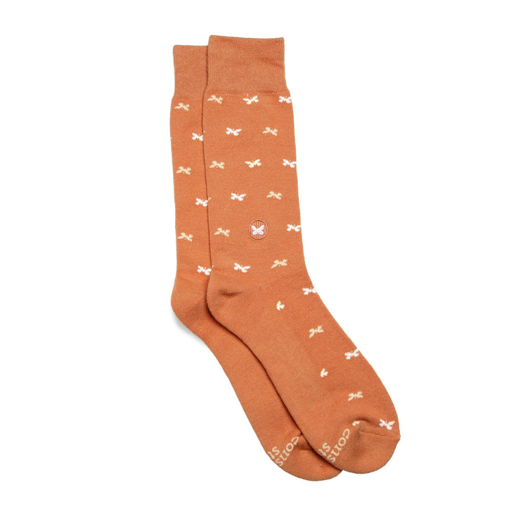 Conscious Step - Socks that Stop Violence Against Women (Orange Butterflies)