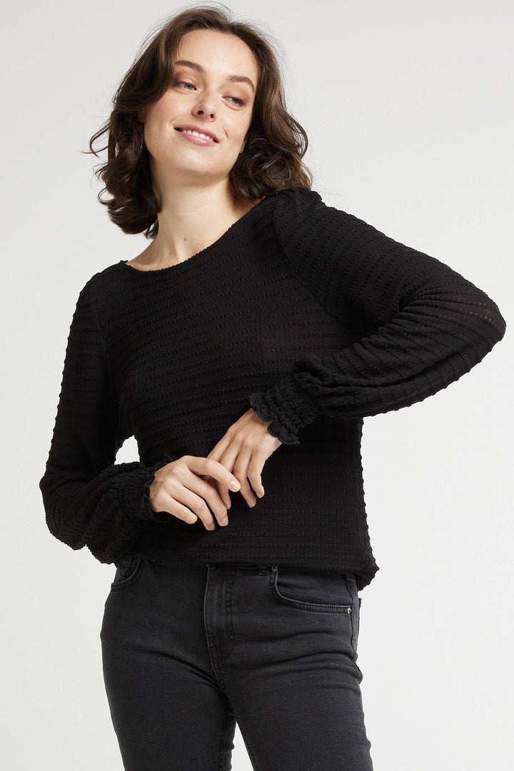 Andy & Lucy Paris - NINON Long sleeve top with relief stripes