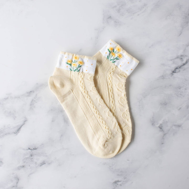 Floral Casual Ankle Socks