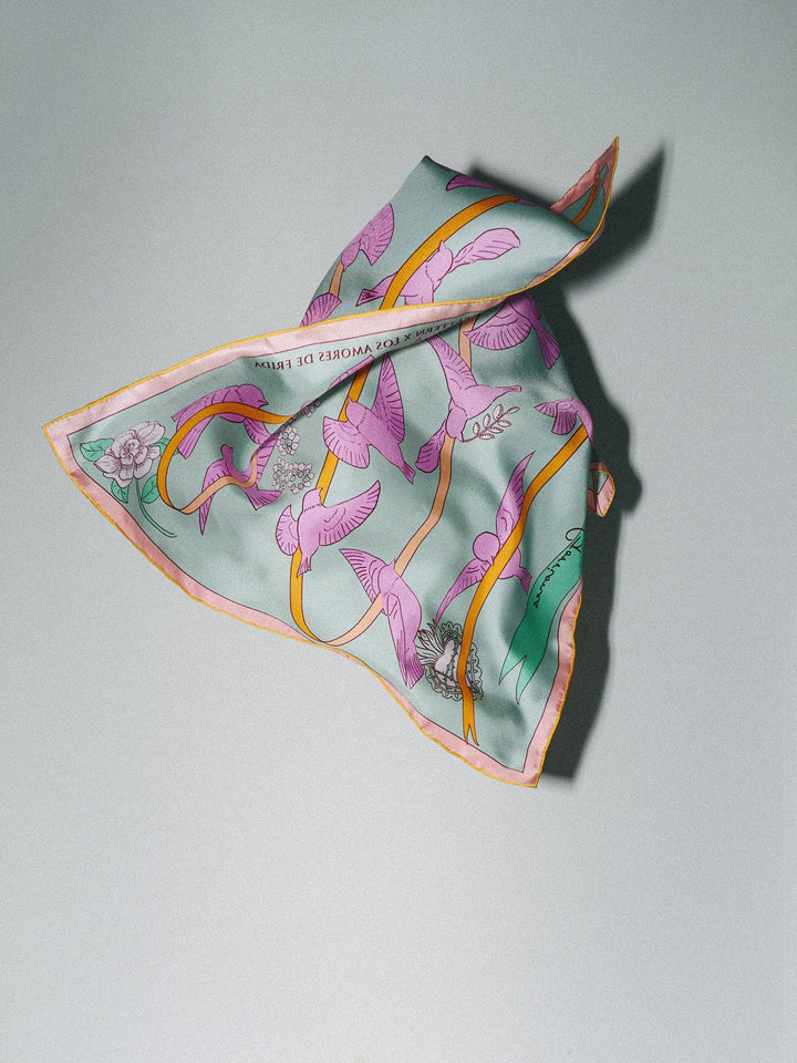 Lost Pattern NYC - FRIDA x LOST PATTERN "House of Frida" Silk Bandana Scarf - Pink