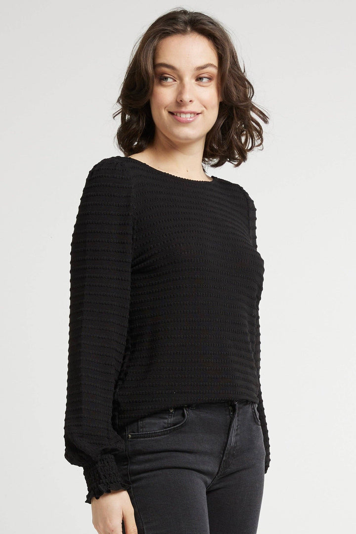 Andy & Lucy Paris - NINON Long sleeve top with relief stripes