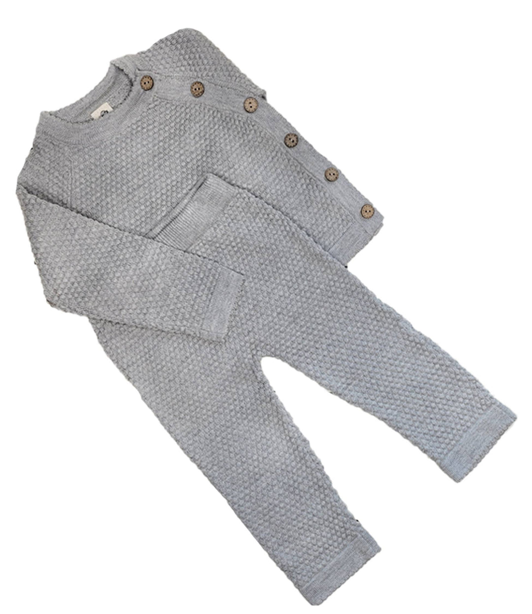 OLIVE & CRADLE - Noah Cotton Knit 2pc Shirt and pants Baby Outfit Set