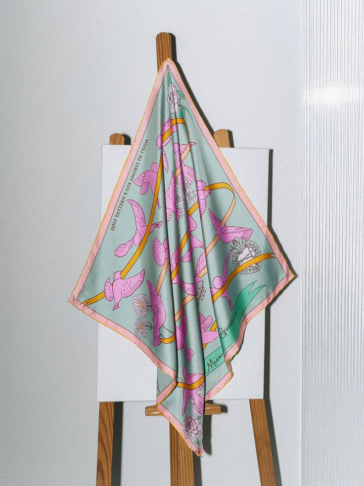 Lost Pattern NYC - FRIDA x LOST PATTERN "House of Frida" Silk Bandana Scarf - Pink