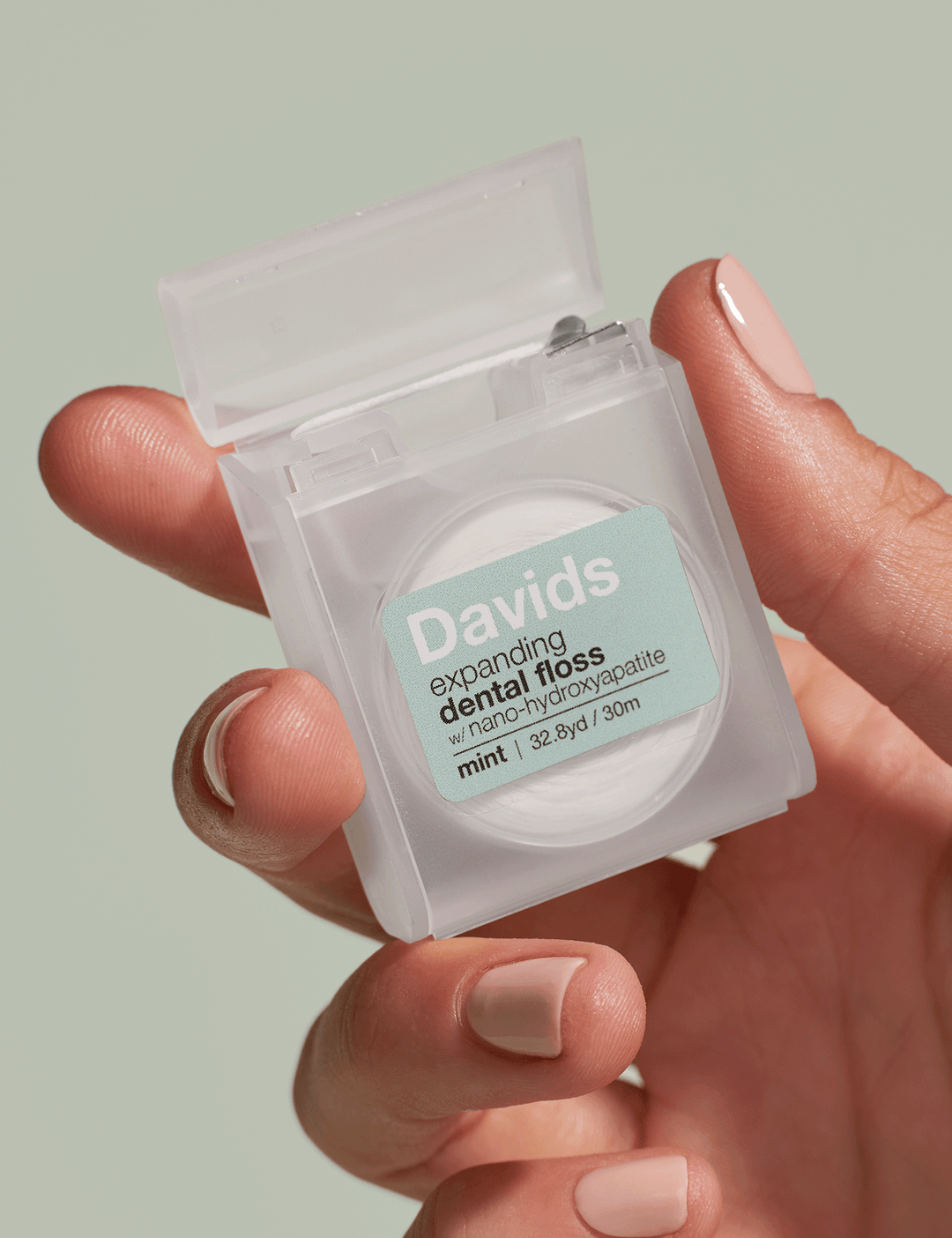 Davids Naturals- Davids expanding dental floss / refillable dispenser / mint