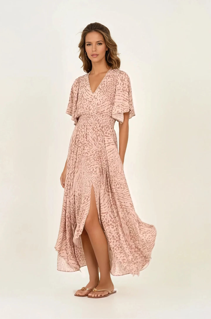 Grade & Gather - PRINTED UNBALANCED SKIRT MAXI DRESS