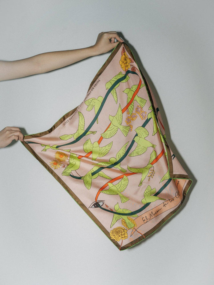 Lost Pattern NYC - FRIDA x LOST PATTERN "House of Frida" Silk Bandana Scarf - Neon Green