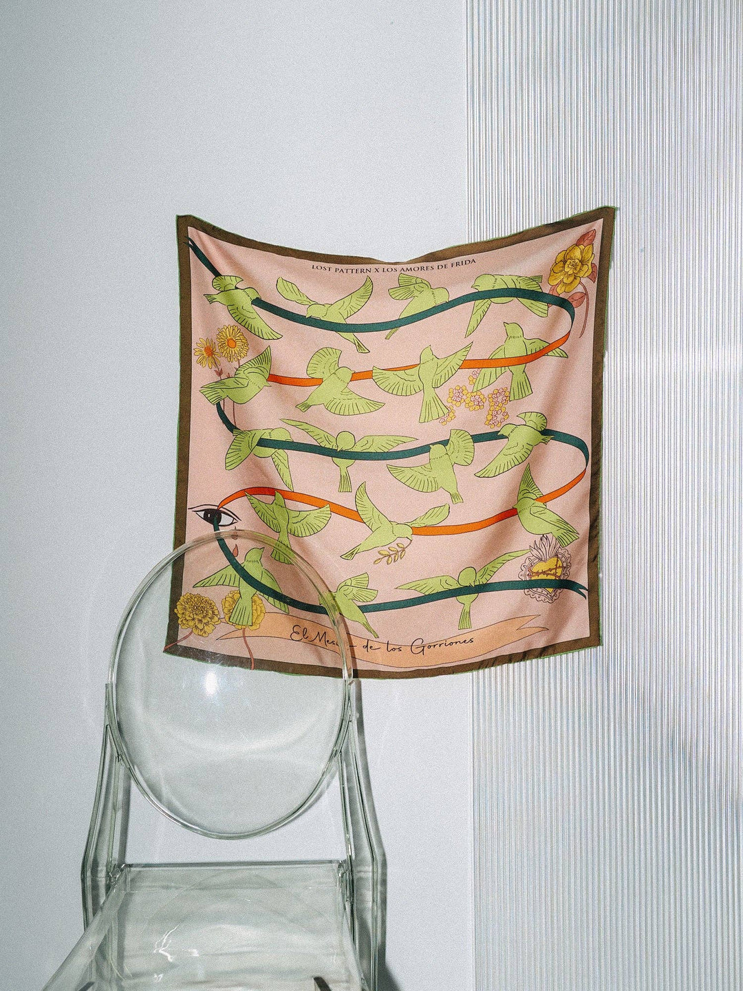 Lost Pattern NYC - FRIDA x LOST PATTERN "House of Frida" Silk Bandana Scarf - Neon Green