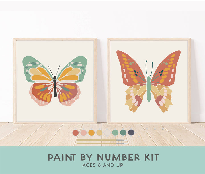 Breathe People - Butterflies Paint by Number Kit + Easel for Kids