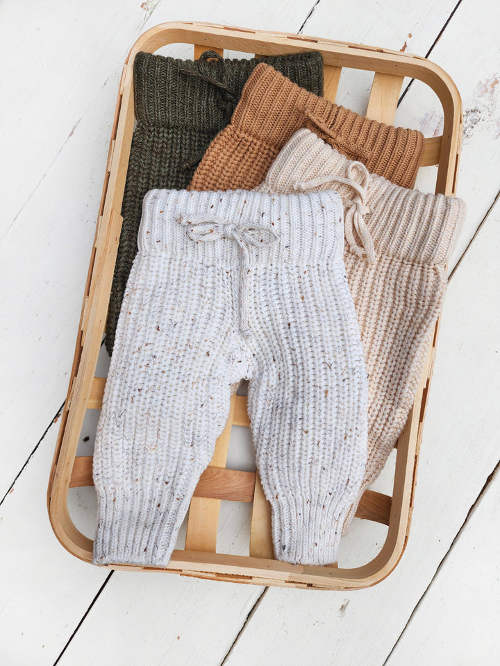 OLIVE & CRADLE - Baby Knit PANTS Cotton Chunky| BRAIDED Pants