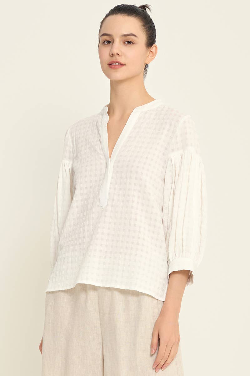 Grade & Gather - SHADOW GINGHAM BLOUSE