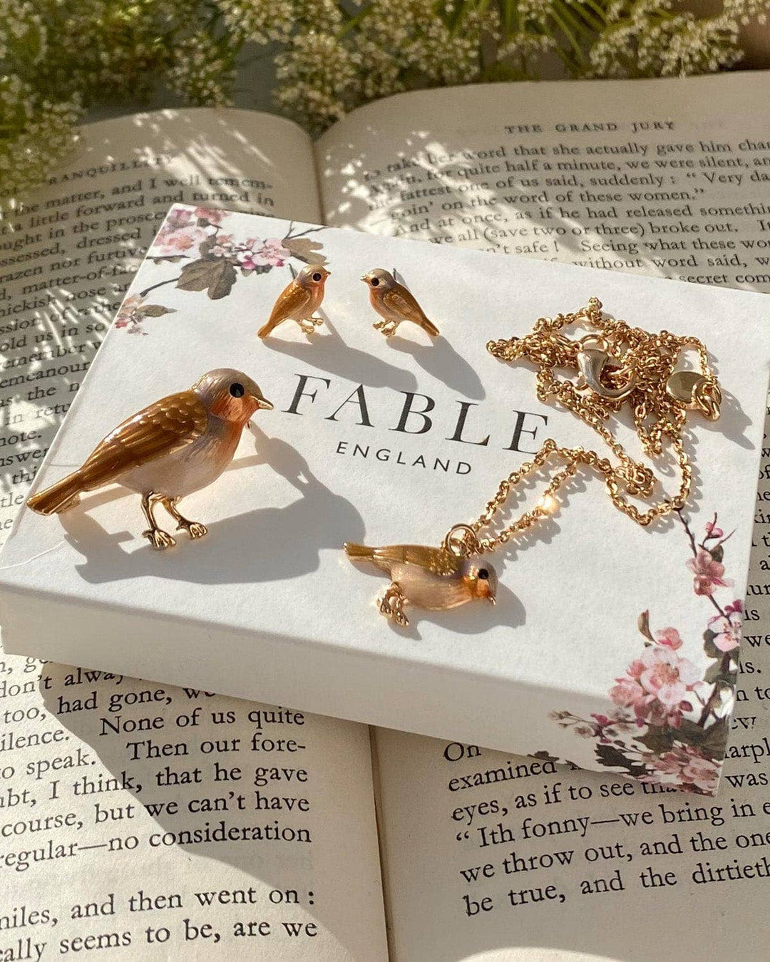 Fable England - FABLE Enamel Robin Earrings