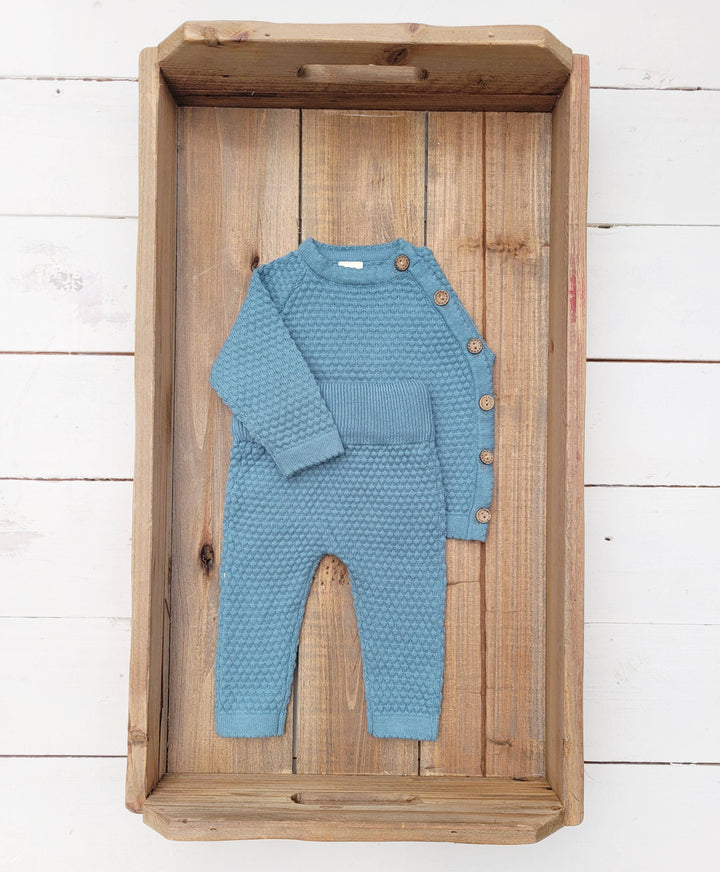 OLIVE & CRADLE - Noah Cotton Knit 2pc Shirt and pants Baby Outfit Set