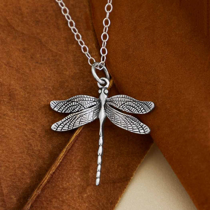 Nina Designs - Sterling Silver 18 Inch Dragonfly Charm Necklace