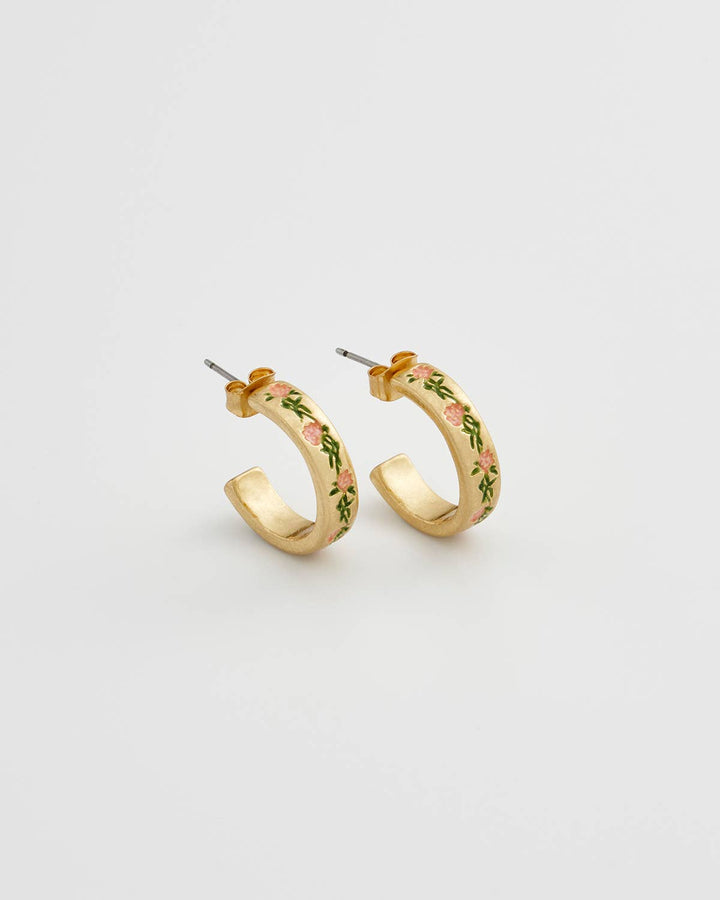 Fable England - FABLE Pink Oxalis Hoop Earrings