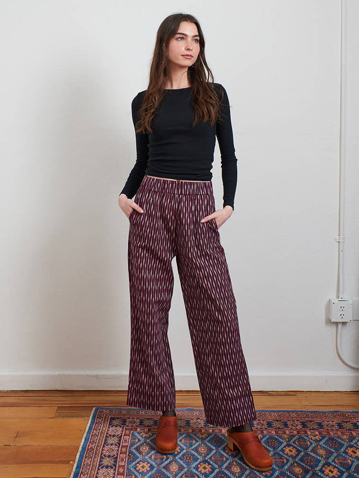 Mata Traders -Rosie Pant Plum Ikat