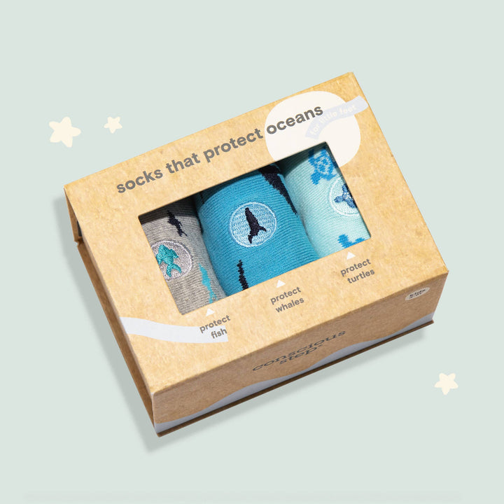 Conscious Step - Boxed Set Kids Socks that Protect Oceans