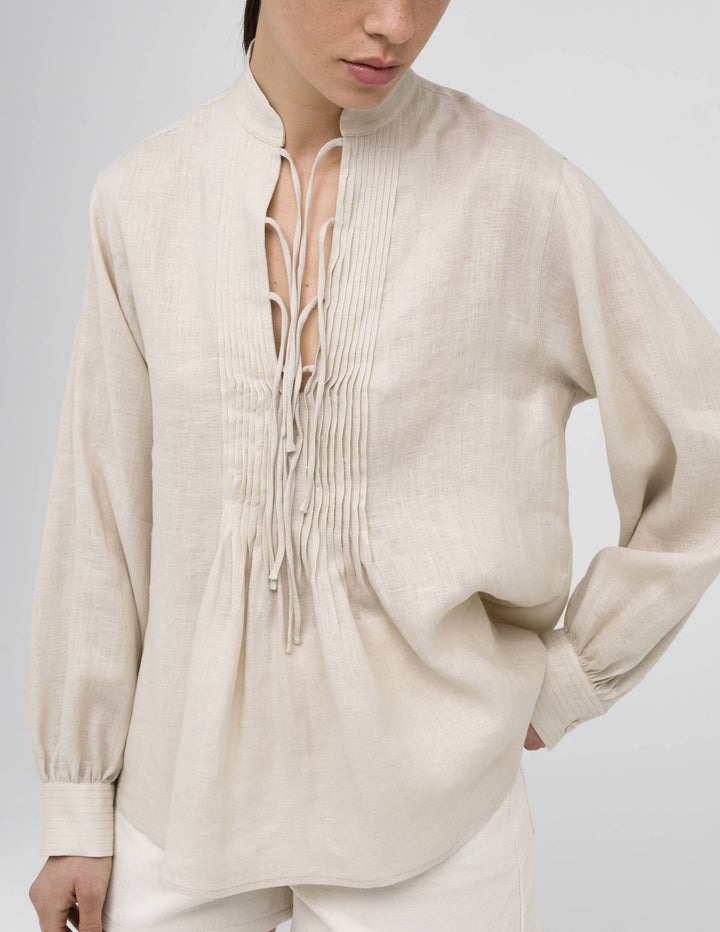 A  LINE - Front-pleated panel blouse