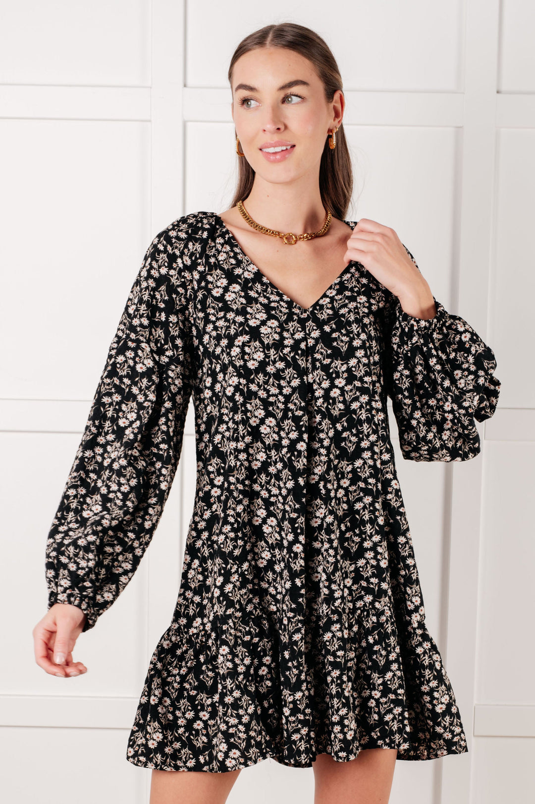 Once Again V-Neck Floral Dress