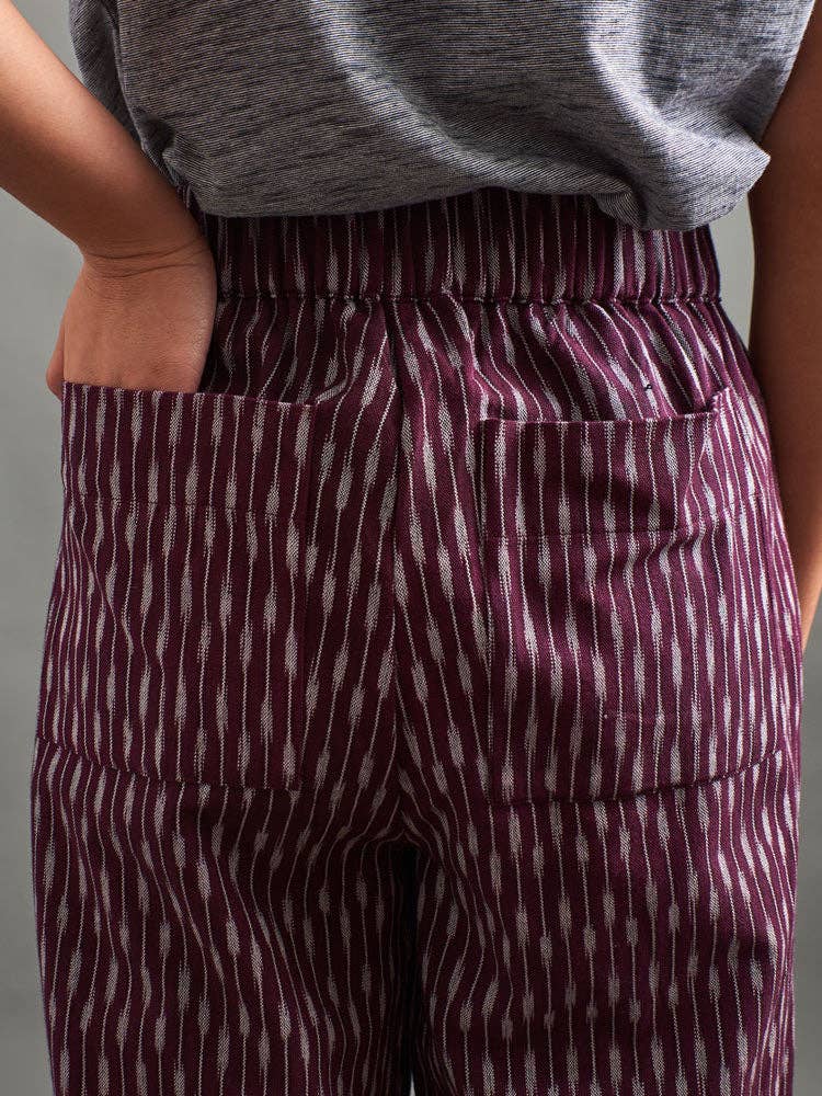 Mata Traders -Rosie Pant Plum Ikat