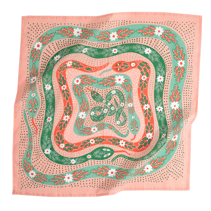 Handker Bandanas - No. 069 Snakes Pink