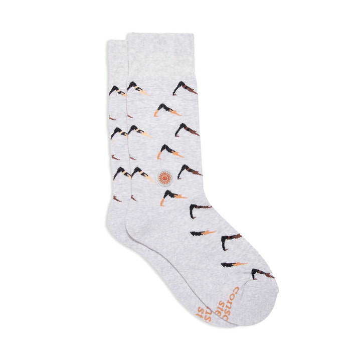 Conscious Step - Socks that Support Mental Health (Gray Yogis)