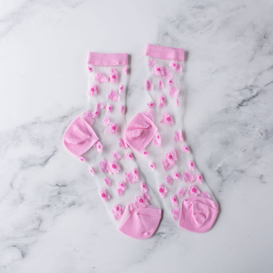 Women's Spring Floral Casual Mesh Socks