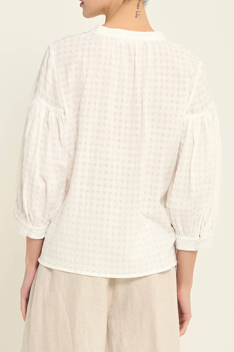 Grade & Gather - SHADOW GINGHAM BLOUSE