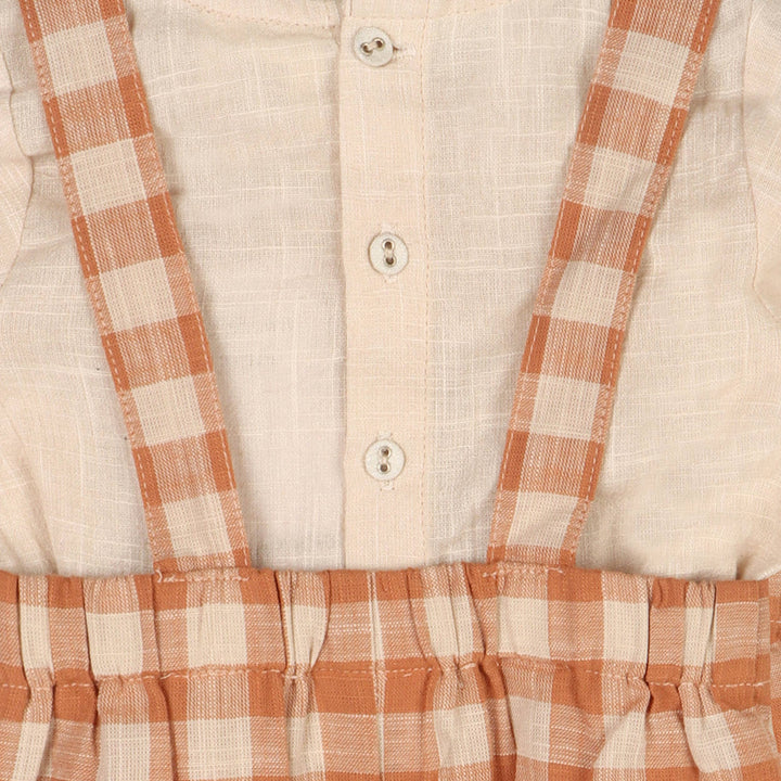 Viverano Organics - Gingham Overall & Plain Slub Shirt SET (Organic)