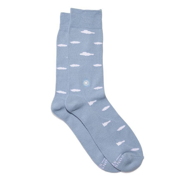 Conscious Step - Socks that Support Mental Health (Floating Clouds)