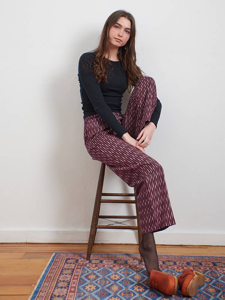 Mata Traders -Rosie Pant Plum Ikat