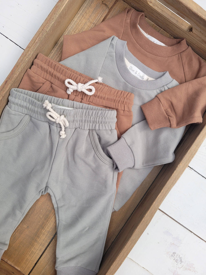 OLIVE & CRADLE - Sweat suit Baby Toddler 2pc Cotton set