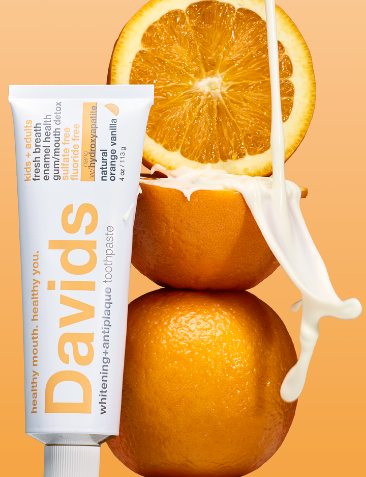 Davids Natural Toothpaste - Davids kids + adults nano-hydroxyapatite premium toothpaste  /  orange vanilla