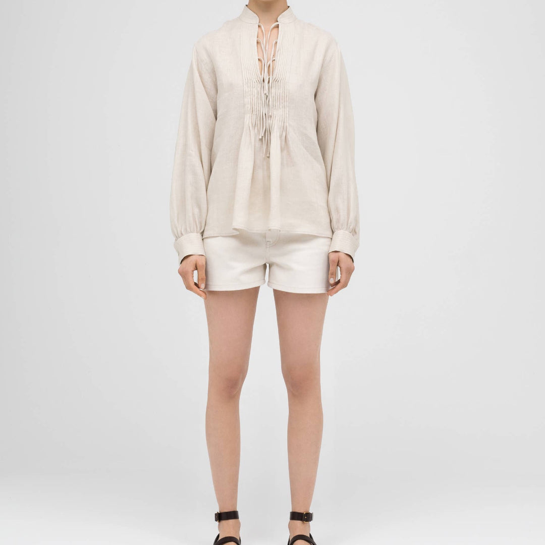 A  LINE - Front-pleated panel blouse