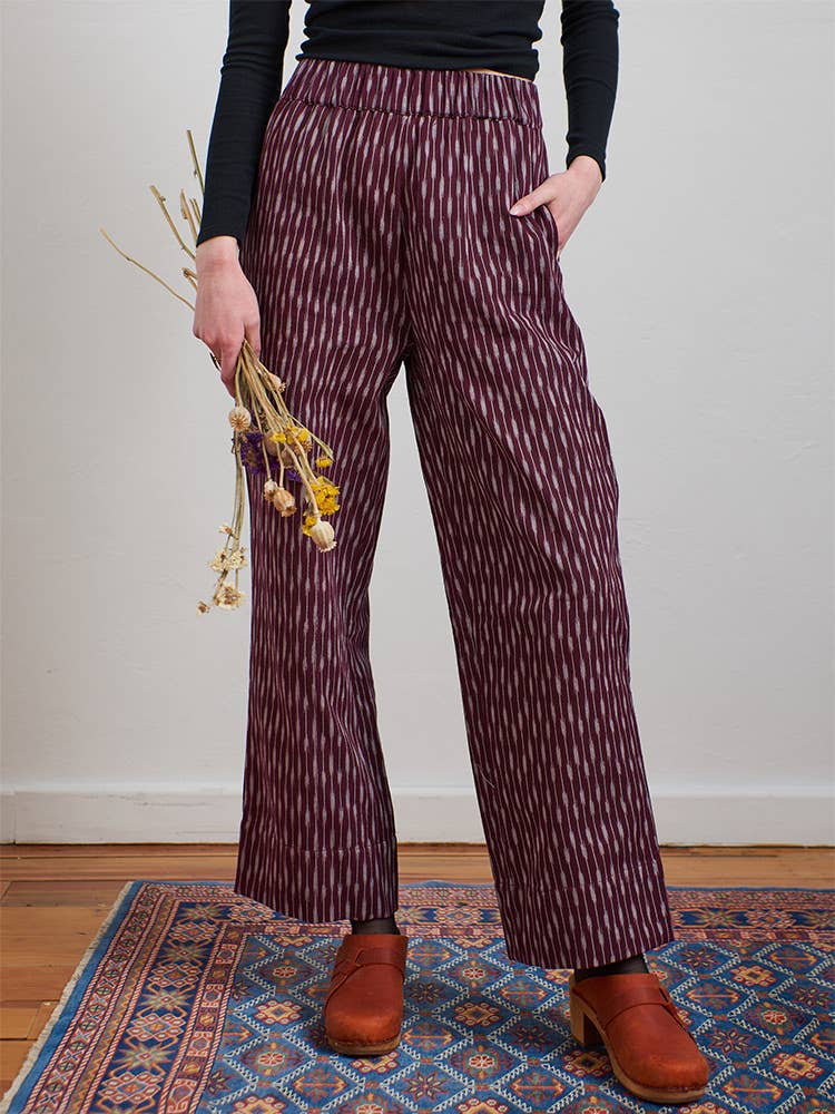 Mata Traders -Rosie Pant Plum Ikat