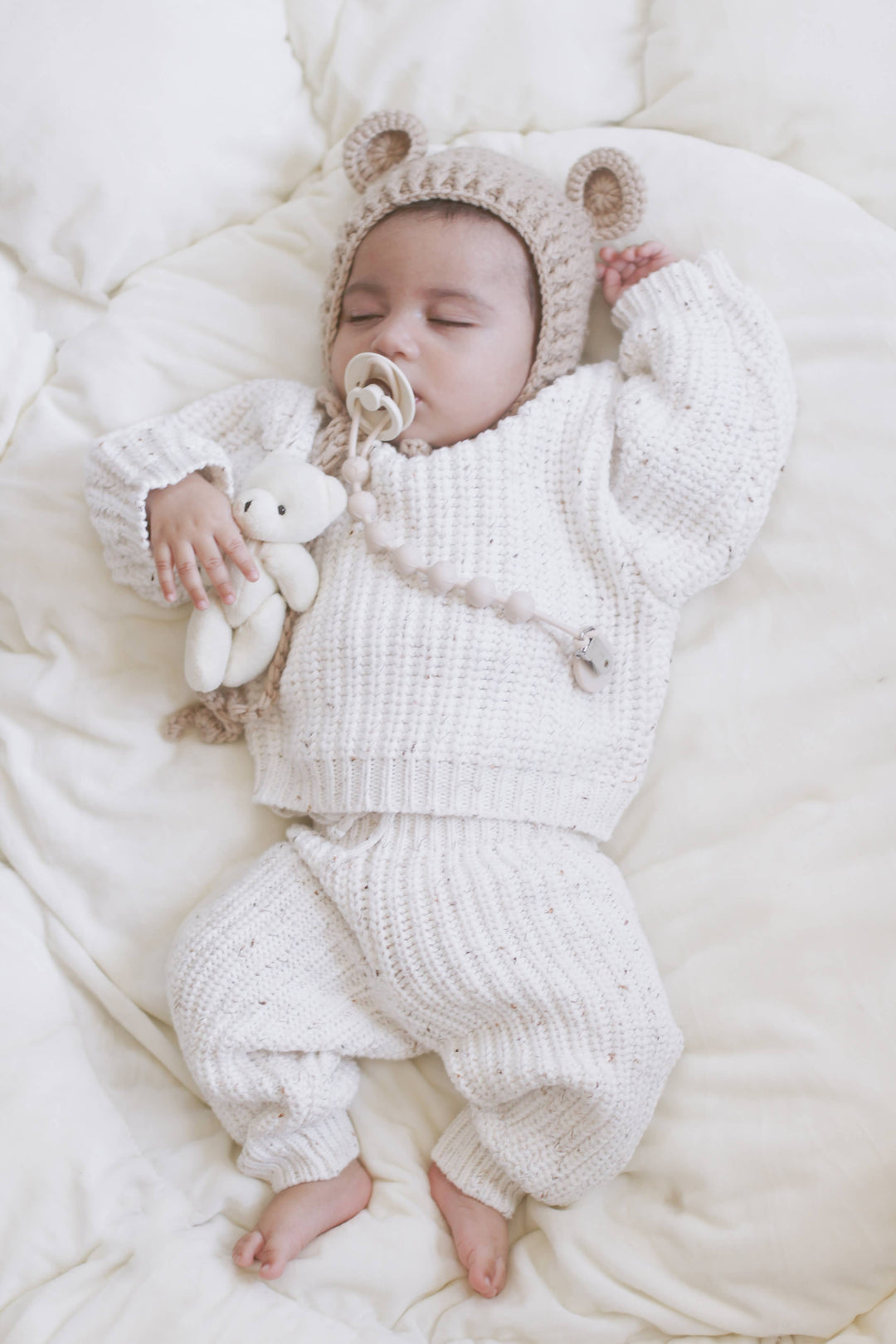 OLIVE & CRADLE - Baby Knit PANTS Cotton Chunky| BRAIDED Pants