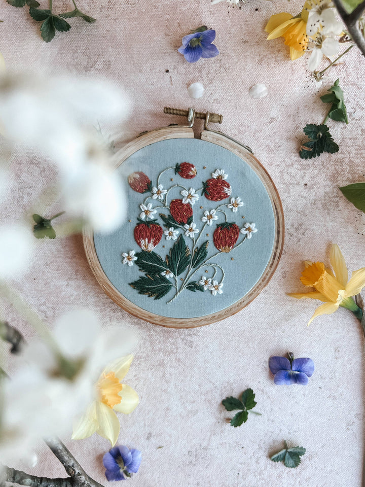 Harvest Goods Co. - Wild Strawberries Embroidery Kit