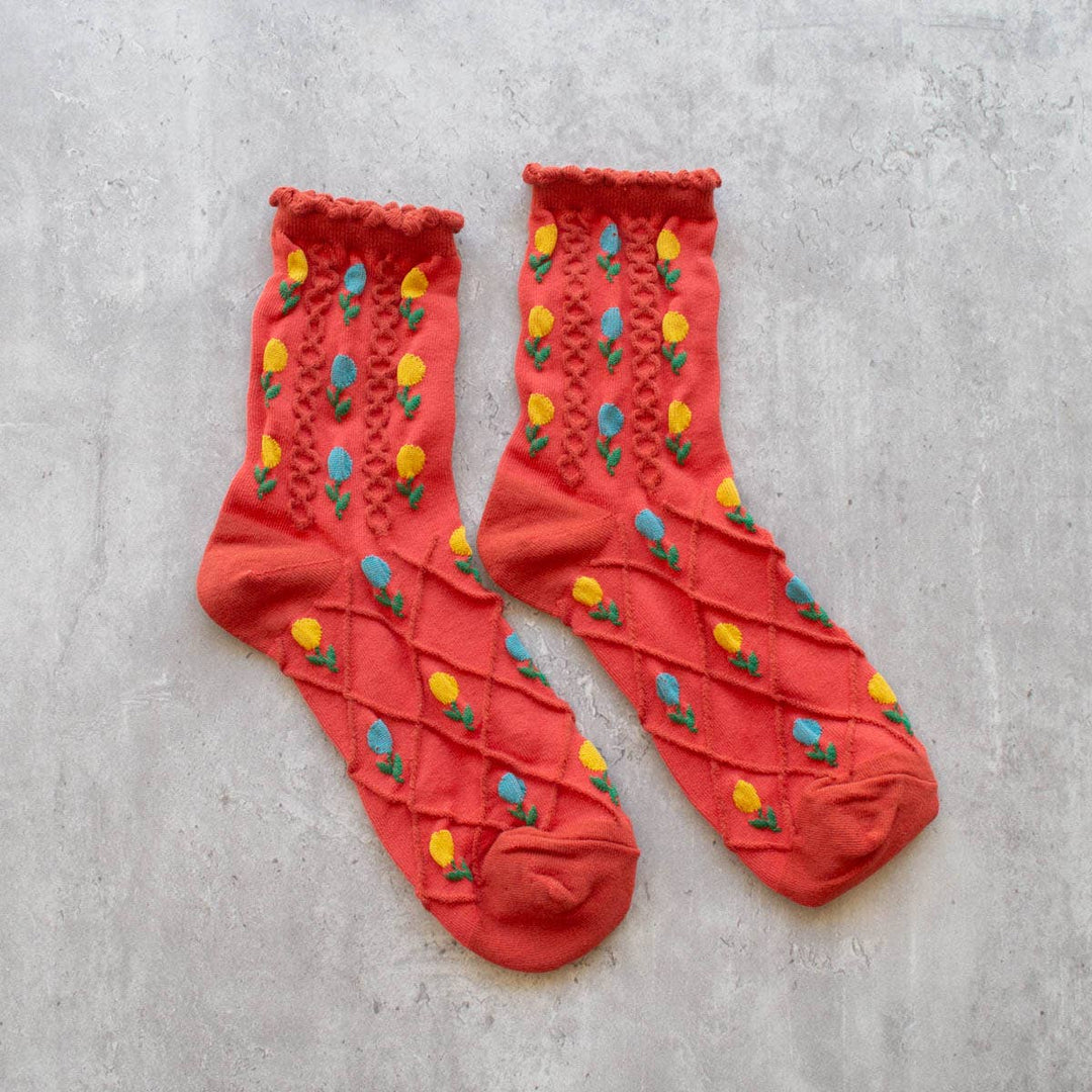 Tulip Flower Casual Socks