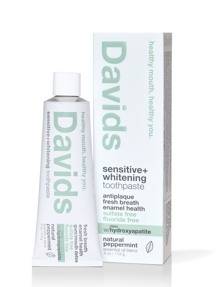 Davids Natural Toothpaste - Davids sensitive+whitening nano-hydroxyapatite premium toothpaste / peppermint / 4 oz